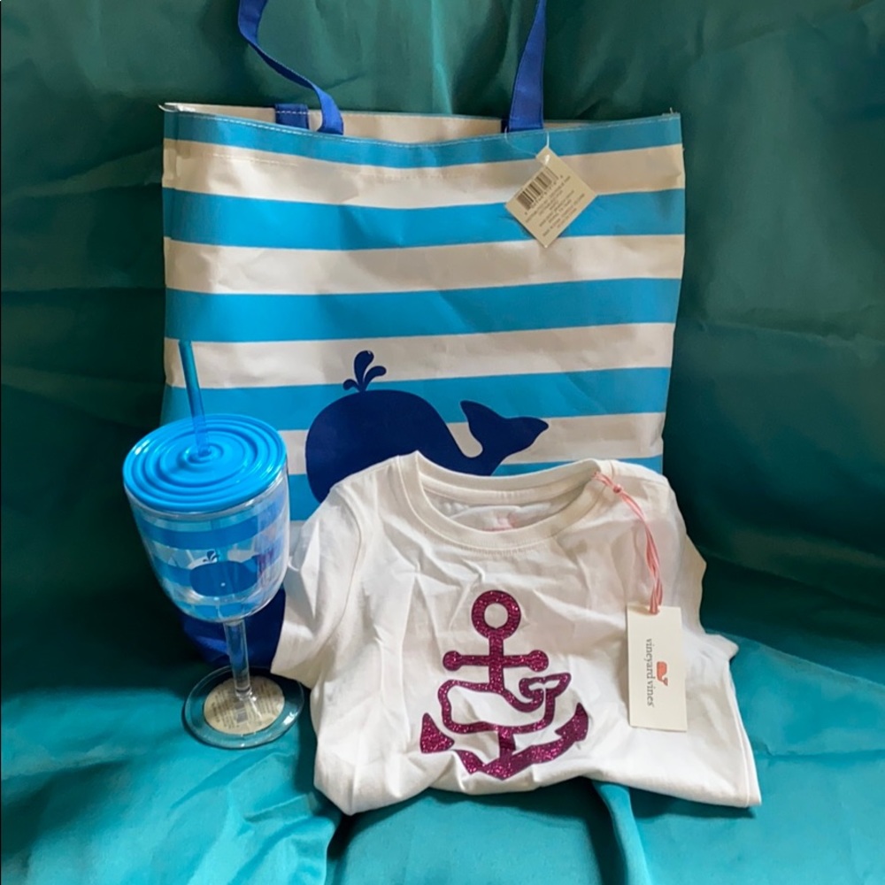 New summer set Vineyard Vine/beach bag set